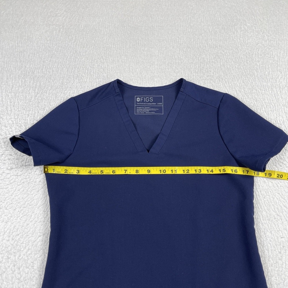 Figs Scrub Shirt‎ Womens XXS Blue Casma 3 Pocket Top RN Nurse Healthcare FW1100 - Picture 11 of 12